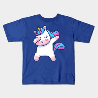 Cute Unicorn dabbing Cartoon Kids T-Shirt